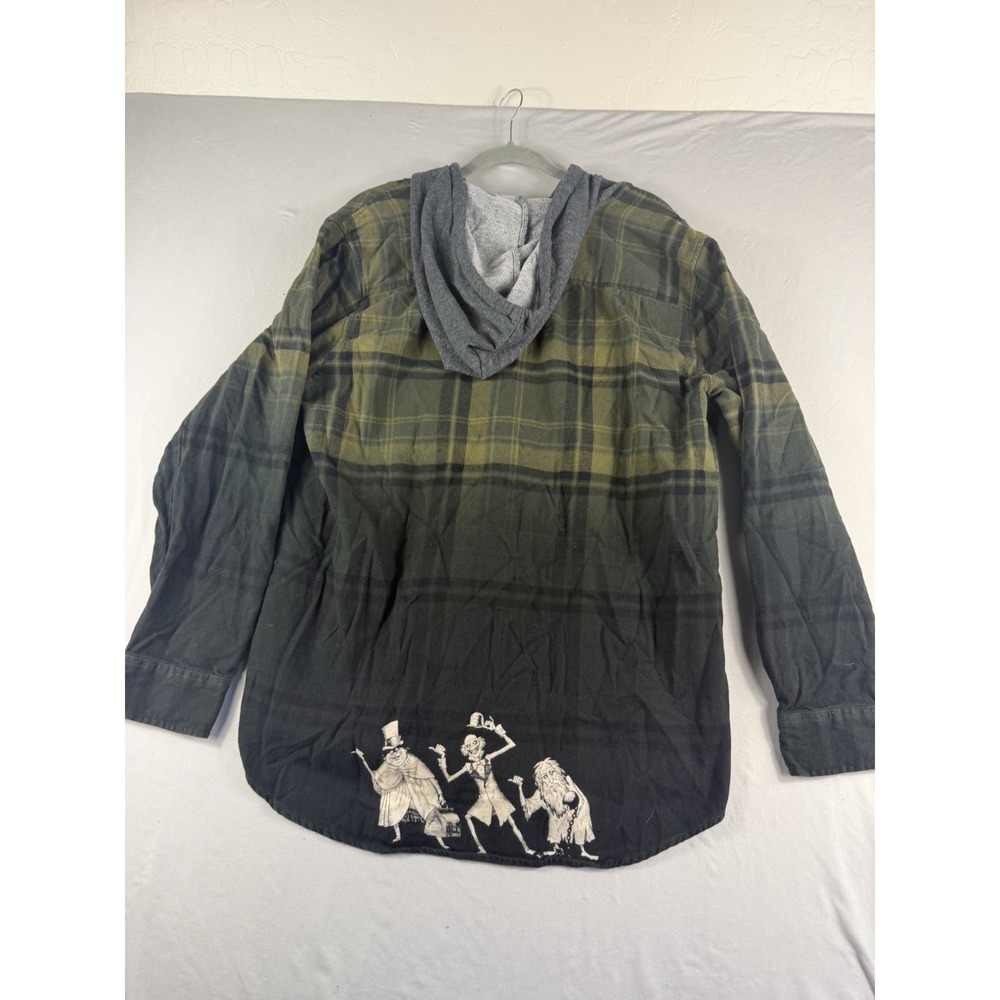 Disney's Haunted Mansion olive and black ls flannel button up shirt, men's xl